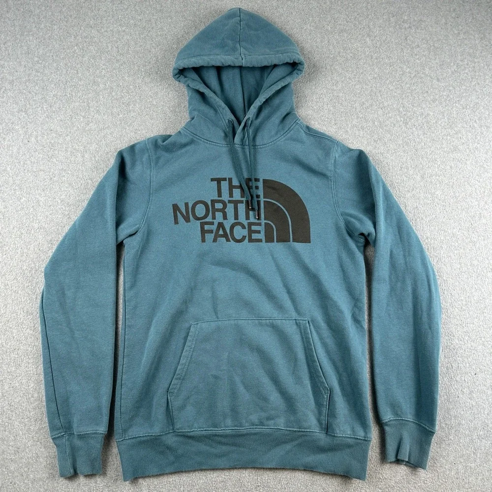 The‎ North Face Hoodie Mens Small Blue Half Dome Logo Pullover Sweatshirt Cotton